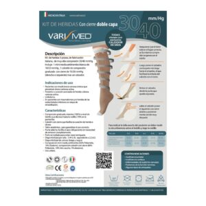 Kit Heridas Doble Capa Varimed 30-40 mmHg con Cierre Beige 03-M