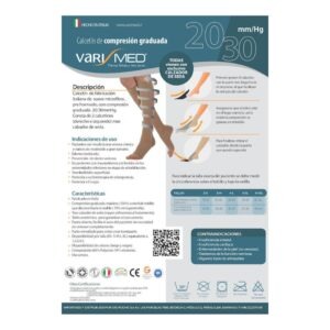 Calcetín Varimed Compresión Graduada 20/30 mmHg Punta Abierta 05-XL