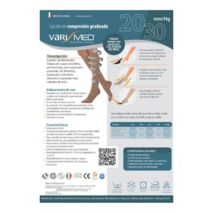 Calcetín Varimed Compresión Graduada 20/30 mmHg Punta Abierta 02-S
