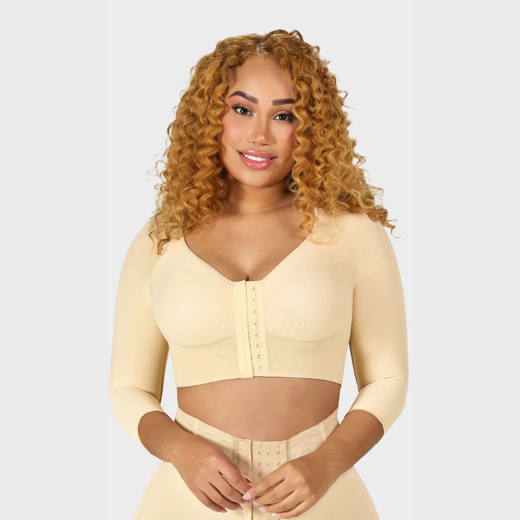 Brasier con Mangas y Soporte Especial Color Beige Talla L